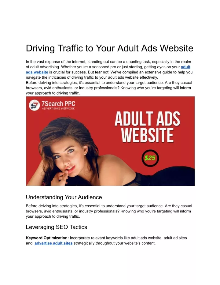 driving traffic to your adult ads website