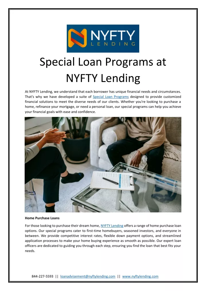 special loan programs at nyfty lending