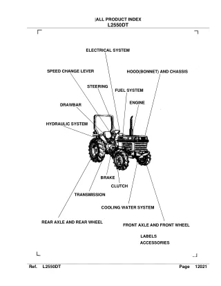 Kubota L2550DT Tractor Parts Catalogue Manual