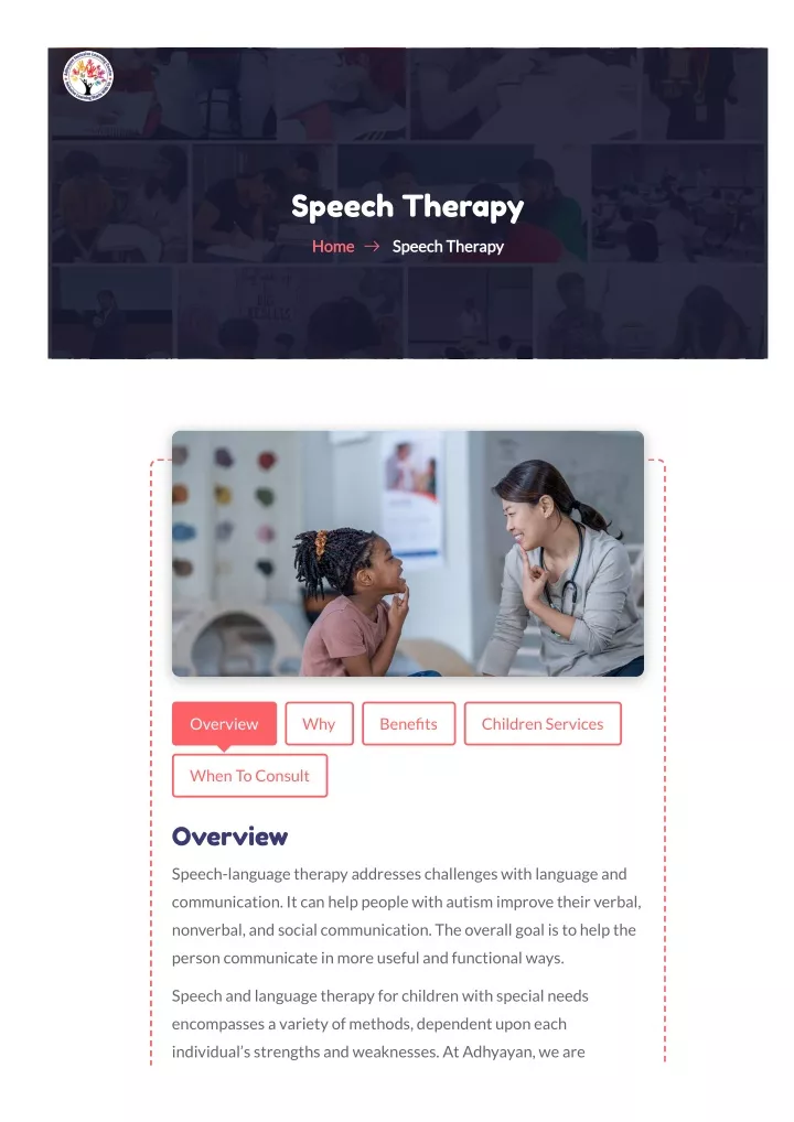 speech therapy