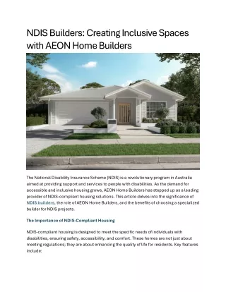NDIS Builders Creating Inclusive Spaces with AEON Home Builders