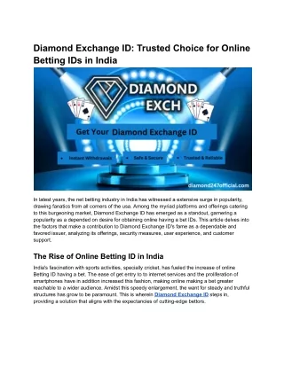 Diamond Exchange ID_ The Trusted Choice for Online Betting IDs in India