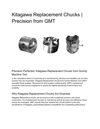 Kitagawa Replacement Chucks _ Precision from GMT