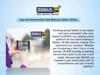 Easy and Convenient Bus Ticket Booking in Odisha  OD Bus