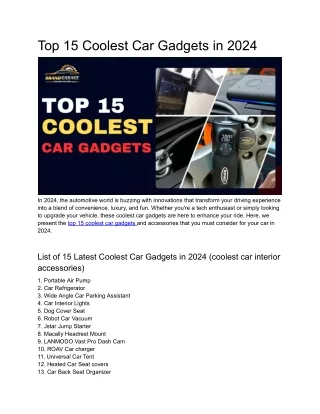 Top 15 Coolest Car Gadgets|Best car accessories