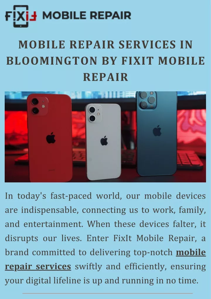 mobile repair services in bloomington by fixit