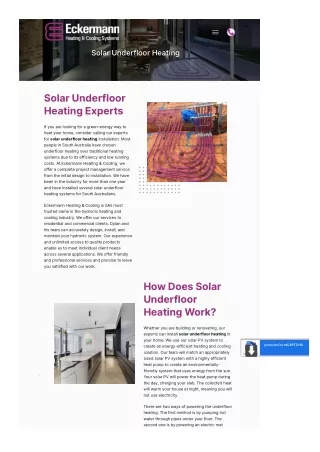 solar underfloor heating