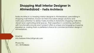 Shopping Mall Interior Designer in