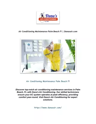 Air Conditioning Maintenance Palm Beach Fl | Danasair.com