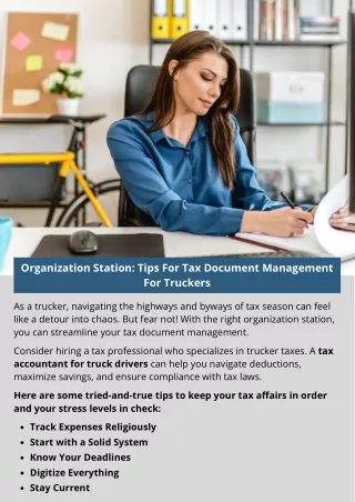 Organization Station: Tips For Tax Document Management For Truckers