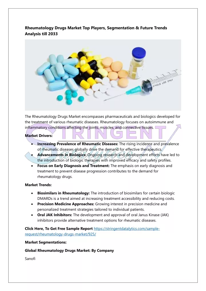 rheumatology drugs market top players