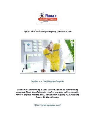 Jupiter Air Conditioning Company | Danasair.com