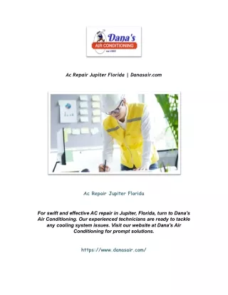 Ac Repair Jupiter Florida | Danasair.com