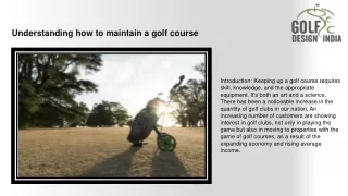 understanding how to maintain a golf course