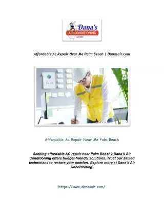 Affordable Ac Repair Near Me Palm Beach | Danasair.com