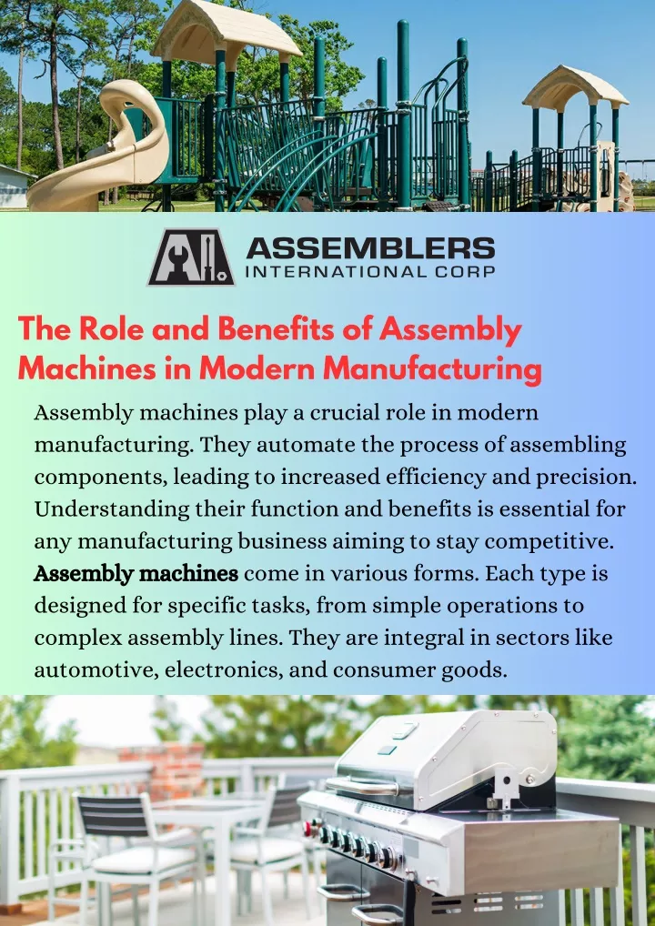 the role and benefits of assembly machines