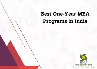 Best One-Year MBA Programs in India