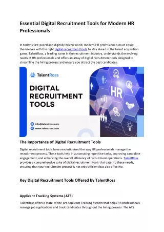 Essential Digital Recruitment Tools for Modern HR Professionals