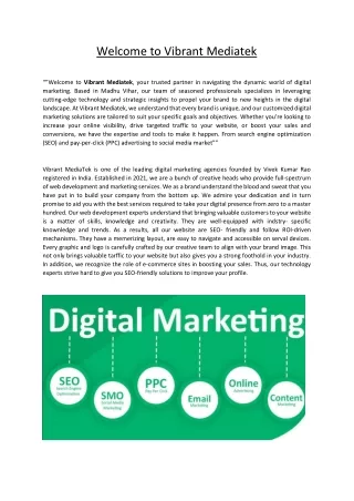 Vibrant Mediatek Best Digital Marketing Agency