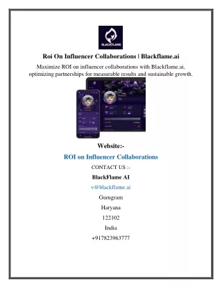 Roi On Influencer Collaborations  Blackflame