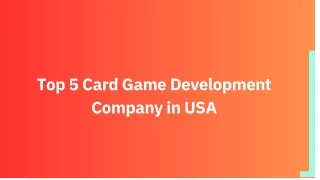 Top 5 Card Game Development Company in USA