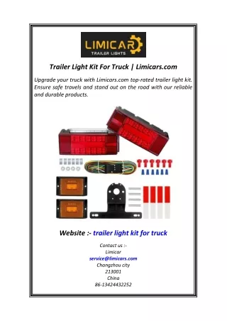 Trailer Light Kit For Truck  Limicars.com