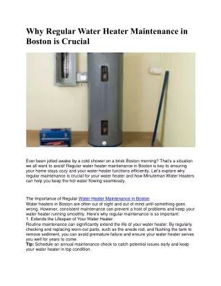 Why Regular Water Heater Maintenance in Boston is Crucial