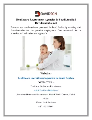 Healthcare Recruitment Agencies In Saudi Arabia Davidsondubai.net