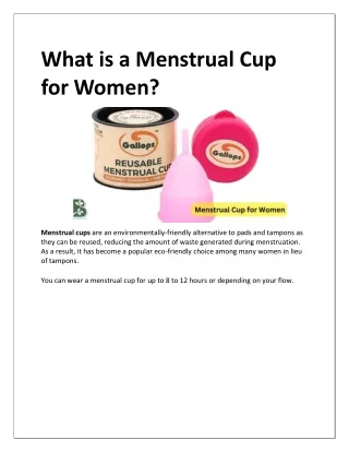 What is a Menstrual Cup for Women?