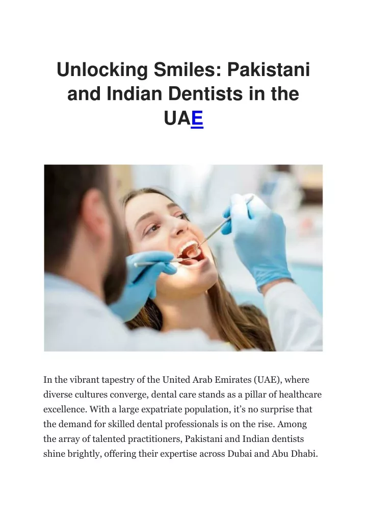 unlocking smiles pakistani and indian dentists