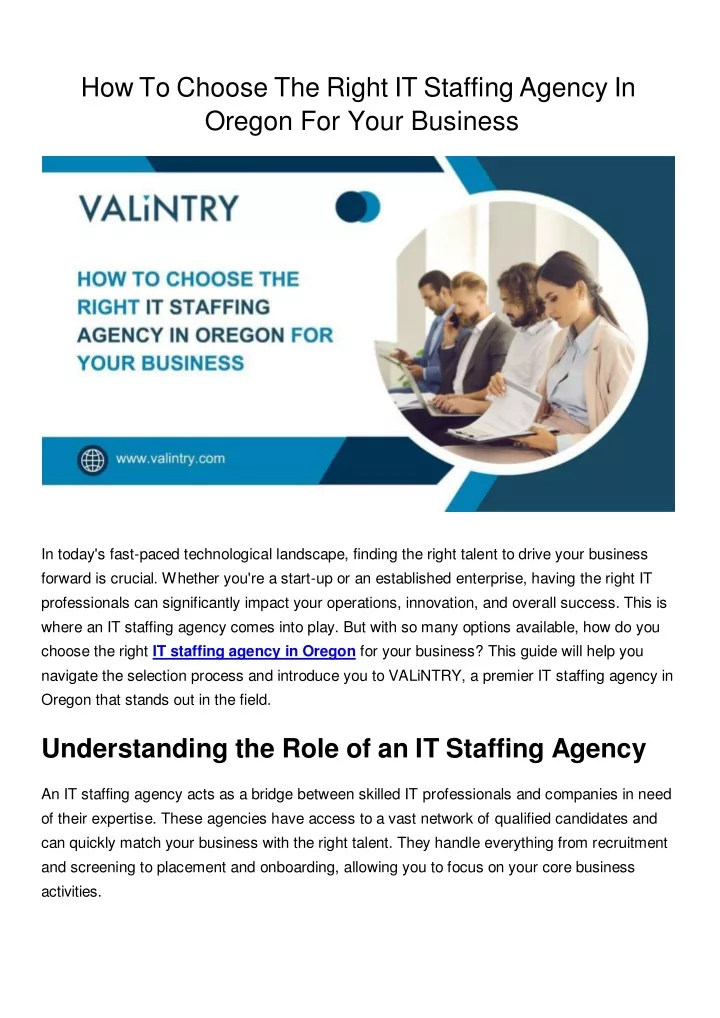 how to choose the right it staffing agency