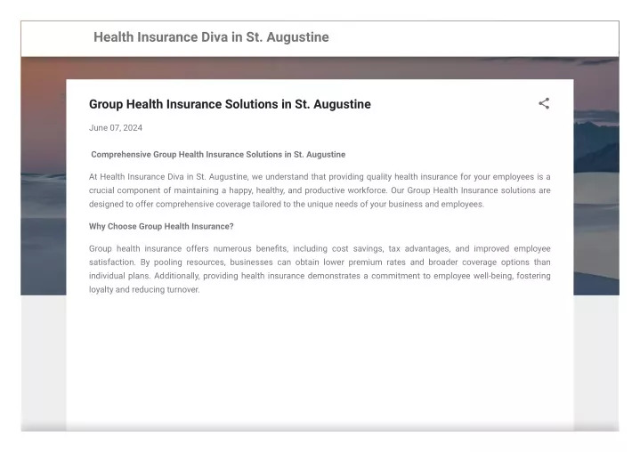 health insurance diva in st augustine