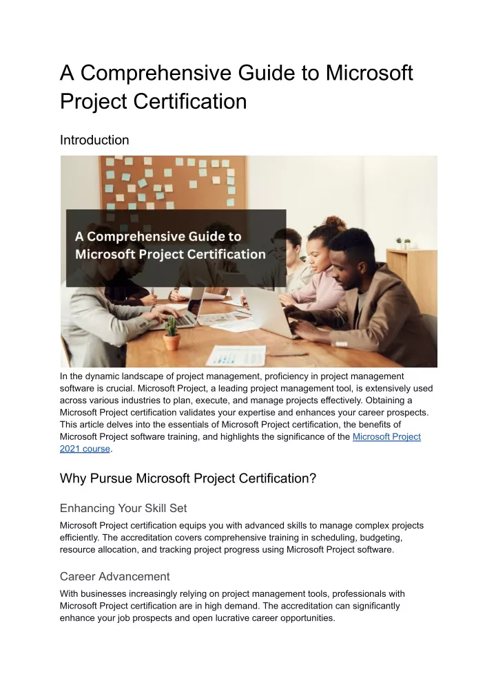 a comprehensive guide to microsoft project