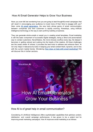 How AI Email Generator Helps to Grow Your Business