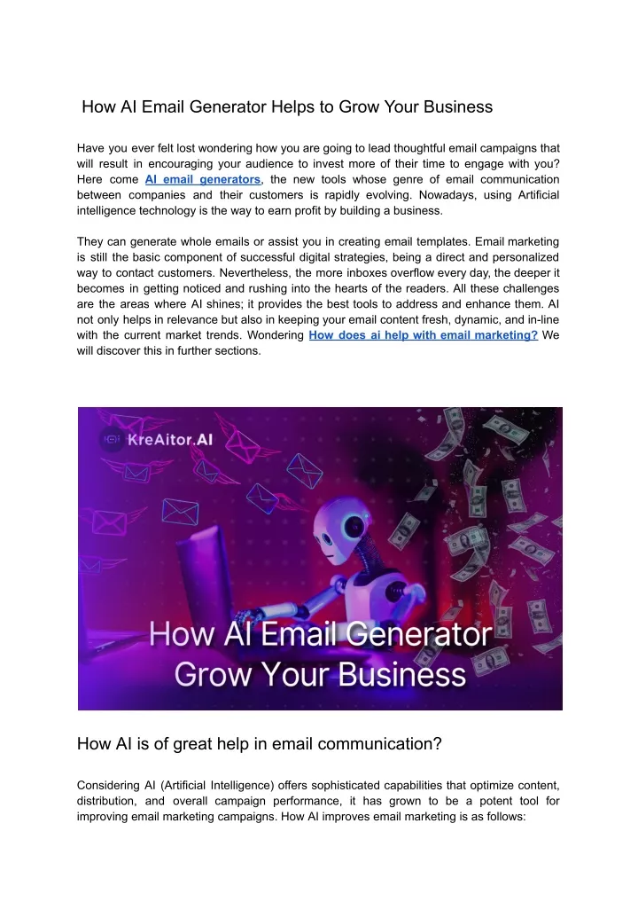 how ai email generator helps to grow your business