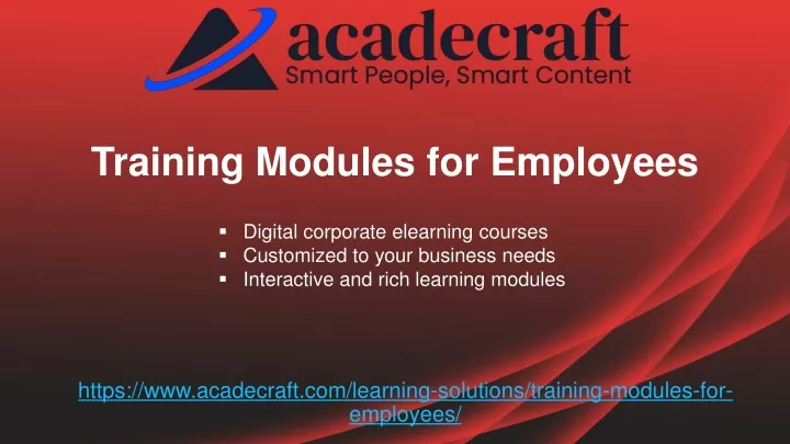 https www acadecraft com learning solutions training modules for employees