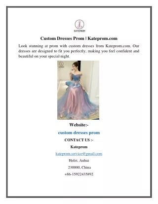 Custom Dresses Prom  Kateprom