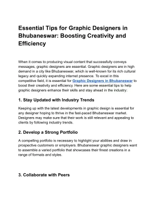 Essential Tips for Graphic Designers in Bhubaneswar_ Boosting Creativity and Efficiency (1)