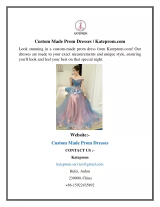 Custom Made Prom Dresses  Kateprom