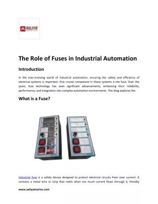 The Role of Fuses in Industrial Automation