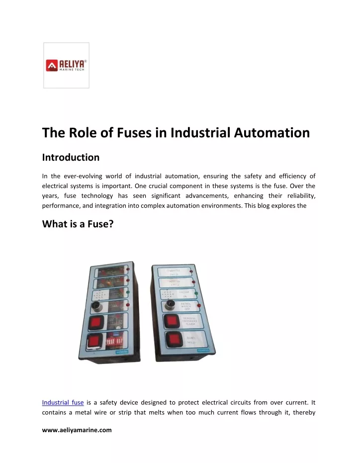 the role of fuses in industrial automation