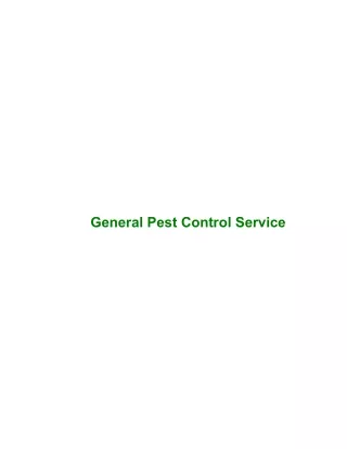 General Pest Control Service