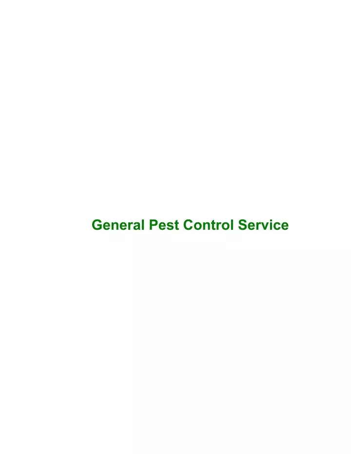 general pest control service