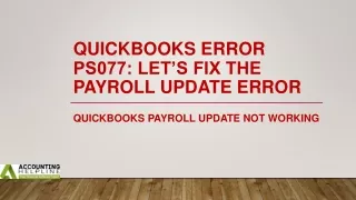 quickbooks error ps077 let s fix the payroll update error