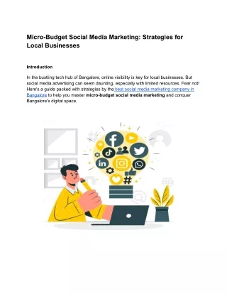Micro-Budget Social Media Marketing: Strategies for Local Businesses