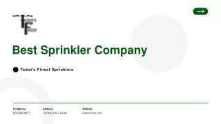 Best Sprinkler Company in Toronto, Canada