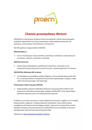 Chemia przemysłowa Weicon