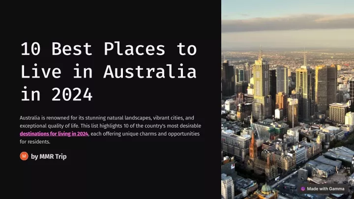 10 best places to live in australia in 2024