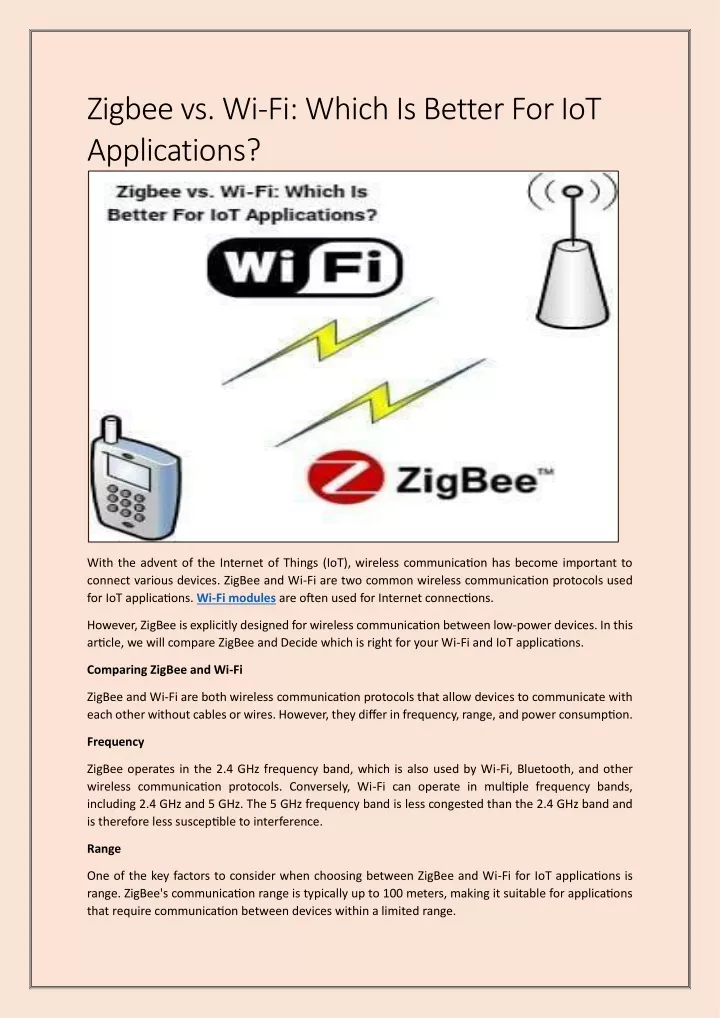 zigbee vs wi fi which is better