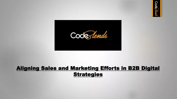 aligning sales and marketing efforts